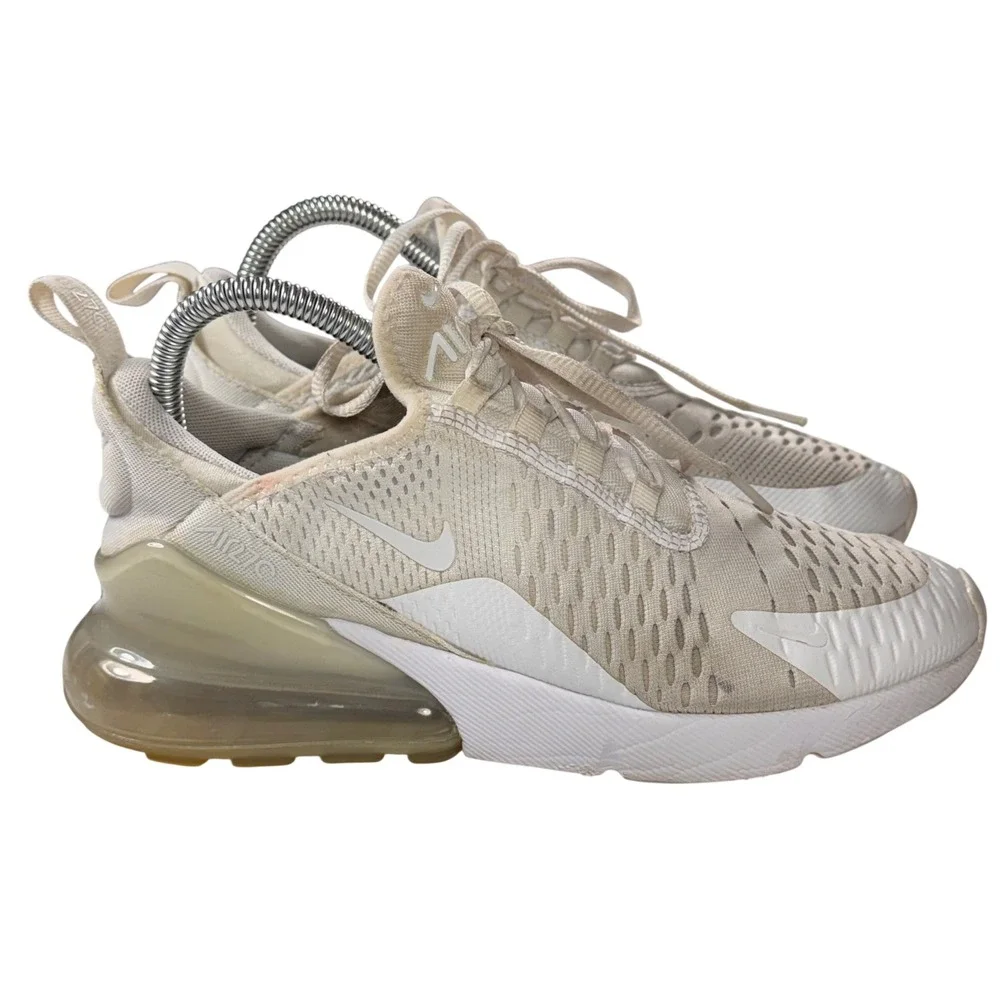 Nike Air Max 270 Cream White Womens Running Shoes 943345-103‎ Size 7 Women 5.5Y